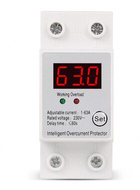 SAP01 30A/63A 相自复式可调电流智能限流保护器自动复位 220V