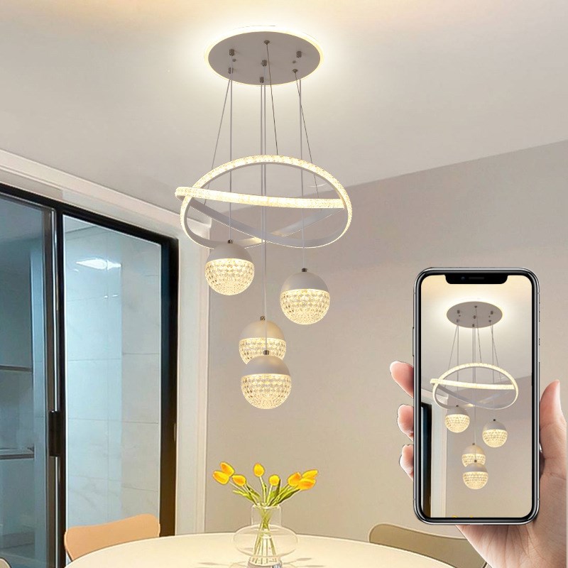 餐厅吊灯现代简约新款客厅卧室吧台感轻奢高级R感大厅主灯中山灯