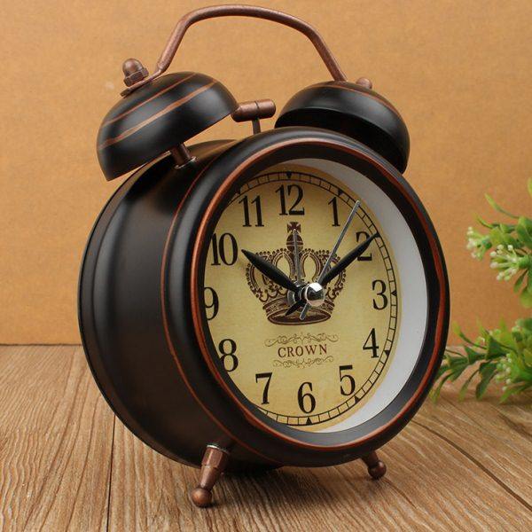 康巴丝静音复古怀旧表创意个性学生床头打铃简约欧式卧室金属闹钟