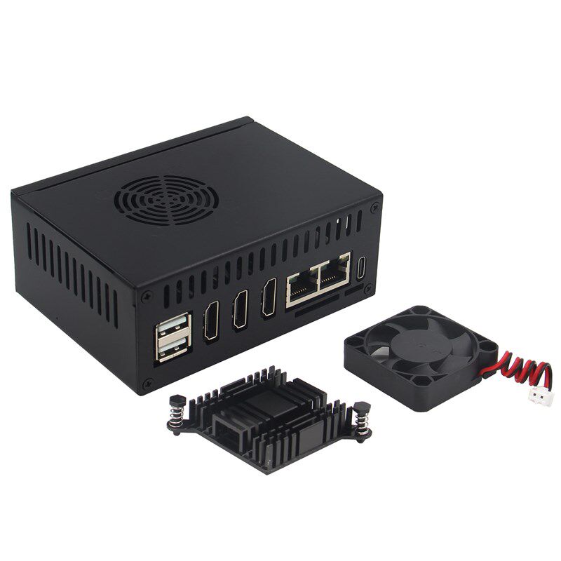 香橙派外壳Orange pi 5 plus开发板金属保护壳 带散热器风扇 N508图片