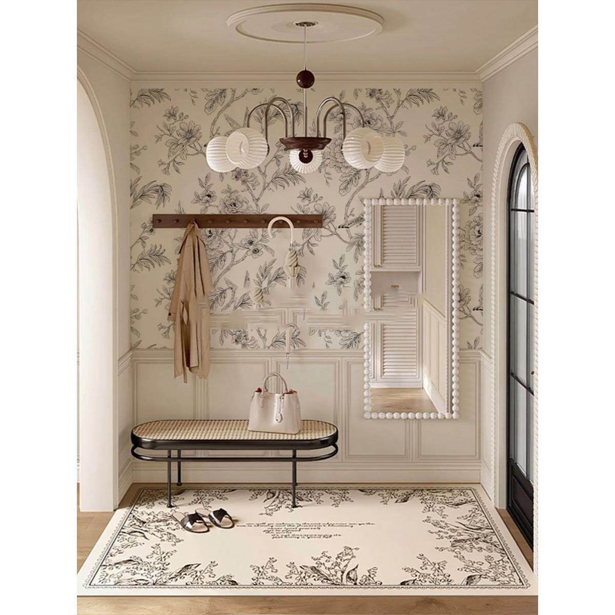 法式花鸟壁纸电视沙发背景墙墙纸卧室客厅玄关无纺布无缝定制壁画