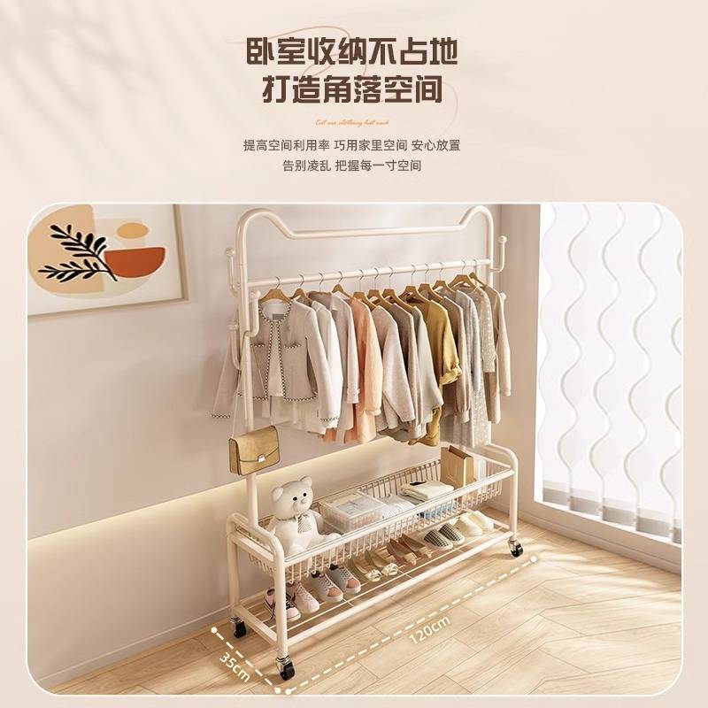 衣帽架简易落地立式衣架家用卧室内可移动挂衣架房间阳台晾晒衣架