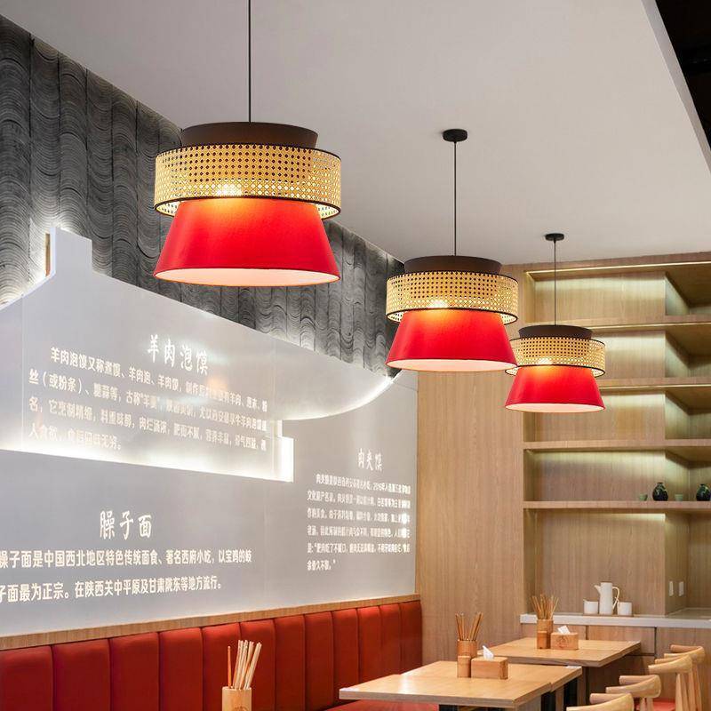 日式田园藤编吊灯个性创意民宿诧寂风餐厅饭店禅意茶室中式吊灯具