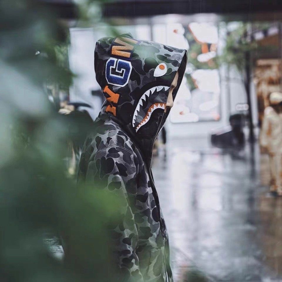 thumbnail for Mzc Shark Color Camo Classic Camouflage Shark Sweatshirt Trendy Men's and Women's Zip Up Hoodie Jacket
