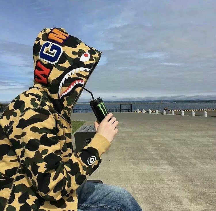 thumbnail for Mzc Shark Color Camo Classic Camouflage Shark Sweatshirt Trendy Men's and Women's Zip Up Hoodie Jacket