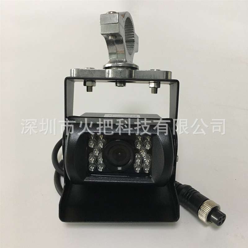 貨車大巴左側右側鏡頭倒車後視鏡固定管夾支架高清車載監控攝像機