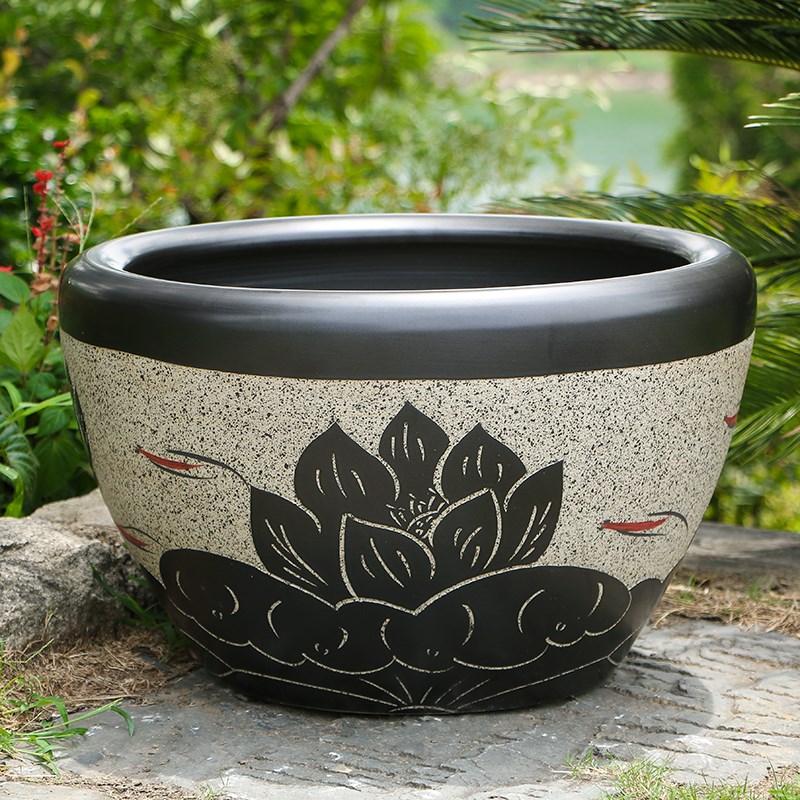 景德镇陶瓷缸金鱼盆睡莲碗莲乌龟阳台风水庭院大缸深缸水缸荷花盆