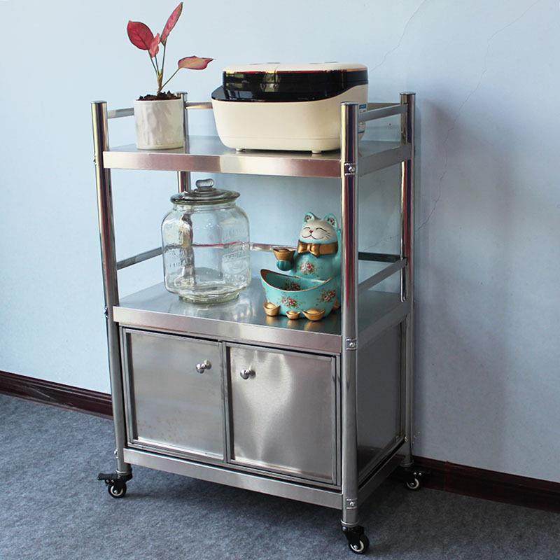 不炉钢储物柜多层带门烤HS02箱收纳锈柜功能可移动储多物微波餐边