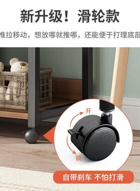 移动书架置物架地家书桌旁卧室铁落艺客厅靠DQP墙用小型收可纳书