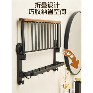 吸盘胡桃木毛巾架室生置物免打孔AST5464厕架所高端浴卫间洗手间