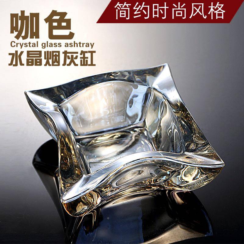 家创意约客流厅酒店个性烟缸潮防飞灰透明用水晶玻璃ANJ烟灰简缸