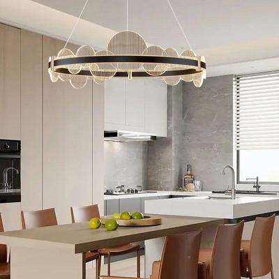 现奢代简约厅吊客灯轻别卧室金星高档拉丝圈圈家居大气墅餐厅灯具