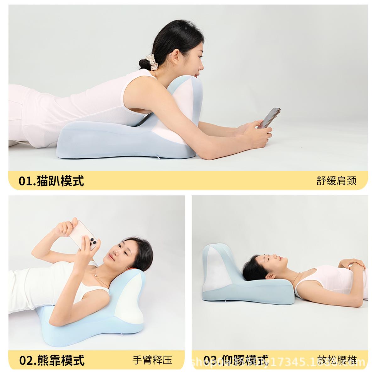 玩多功能靠小鹿趴睡枕玩枕护颈枕床头垫躺着手机睡用枕头YADUO枕