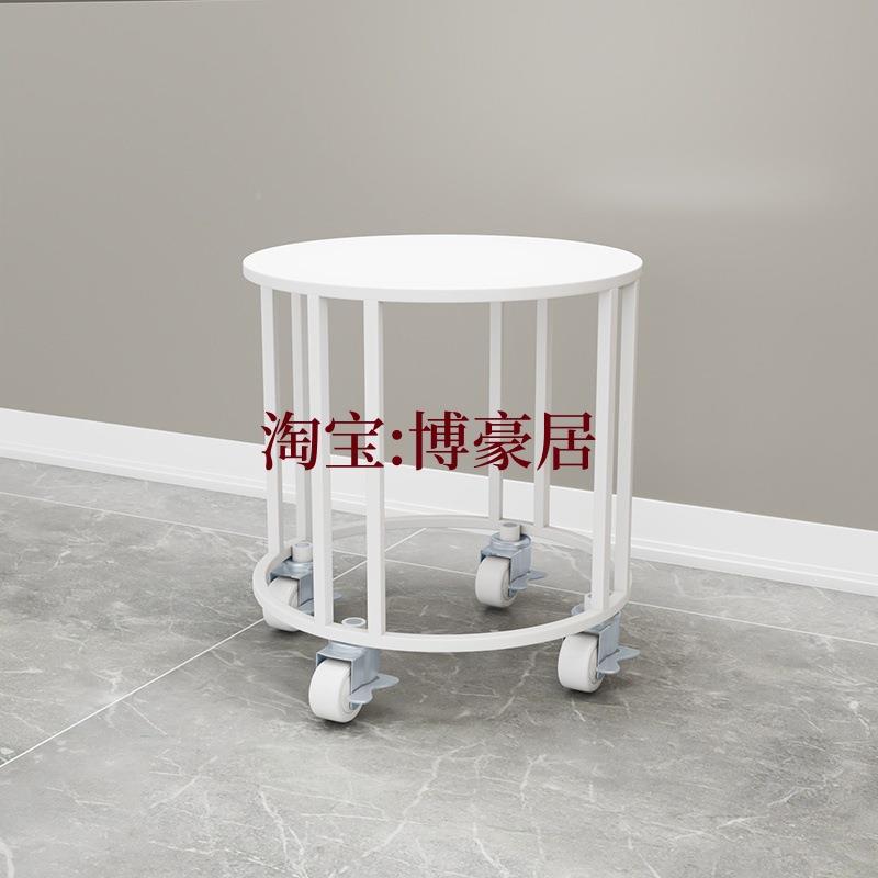 简BF230813约落地式客带厅圆形铁艺花架缸架地面盆花架轮鱼可移动