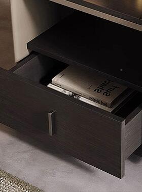 厂家卡其代色现简床约组装小型头柜美式69204卧多功能板式床室头