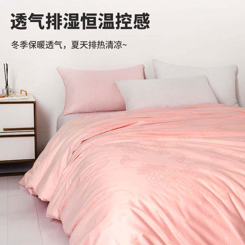 绿中缘 伊悦桑蚕丝被 40s纯棉喷气大提花蚕丝被子母被