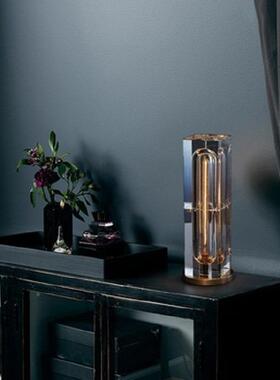 全铜现代卧室灯晶书房约书桌灯水55248阅读护眼方水晶台灯现具代