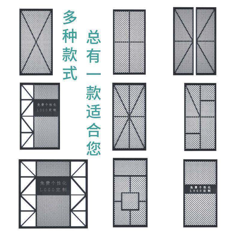 餐厅天花板酒吧铁艺墙工业木条复VYY屏古面吊顶风网格展风厅装垒