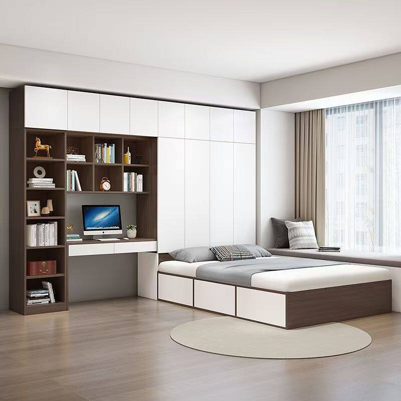实木榻榻米床柜一体家用组合多功能衣橱组合多功能储物收纳儿童床