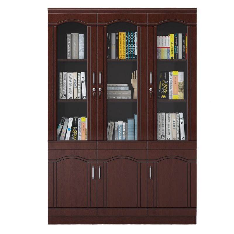 TIP办文件公柜书柜书架落地料靠墙带玻璃储物资柜带锁门收纳档案