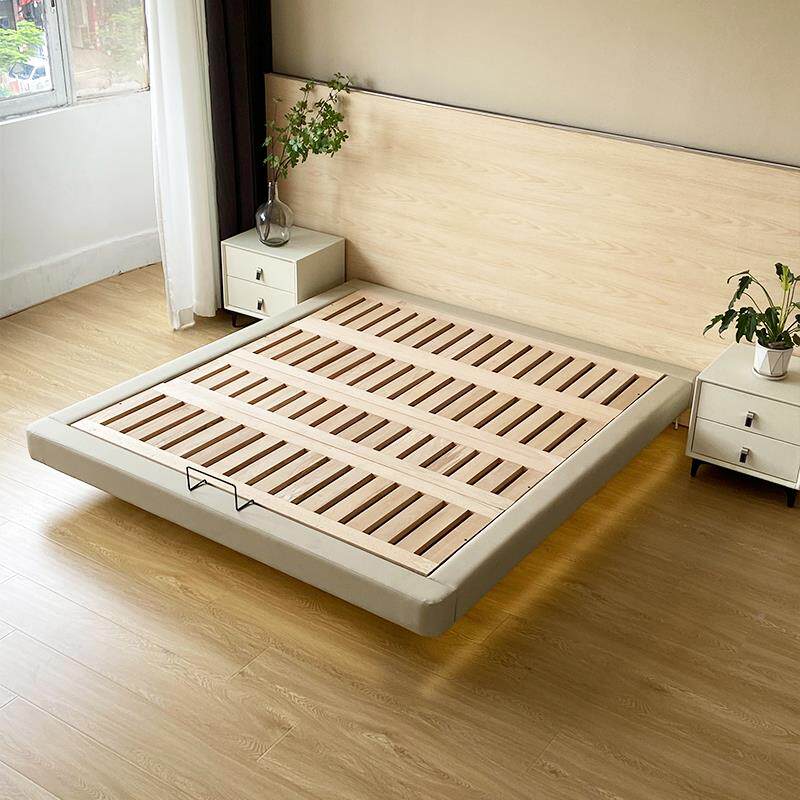 ?凯美无KMS279头齐边悬浮床木排骨架榉森意式极简主卧双人床悬浮