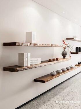 墙上置隔物架实木BJM一字装板挂墙隔板书架饰板不则规展示架上墙