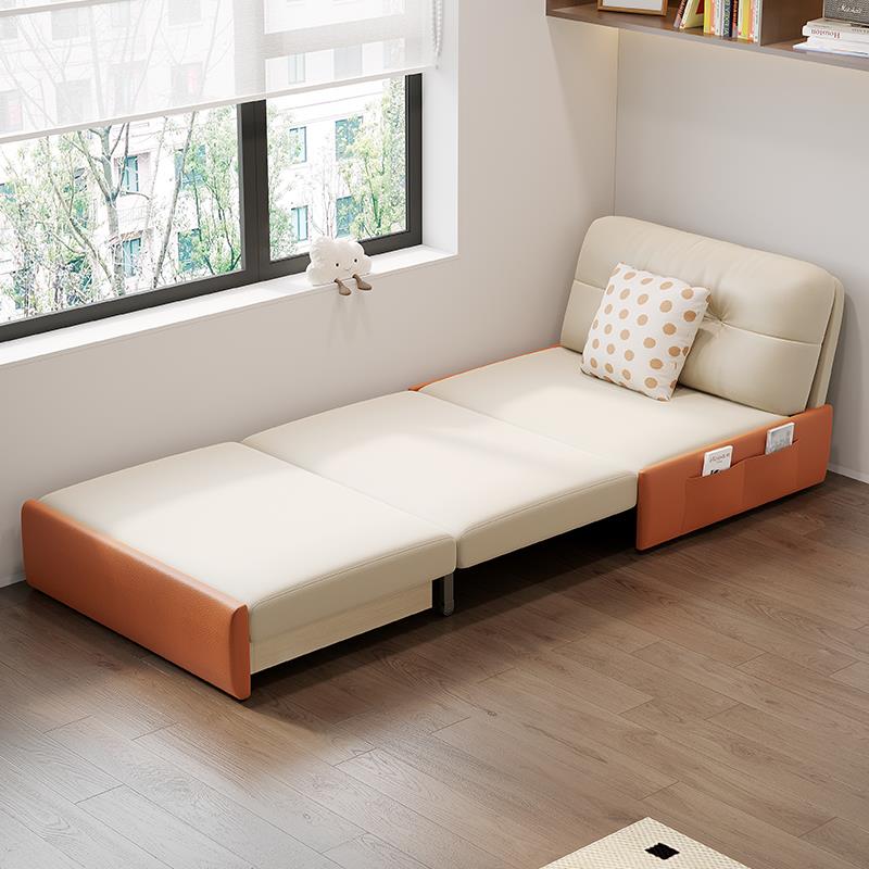 猫抓皮1米618拼色单位沙发床折叠两人用收纳室家用多功能卧书房小