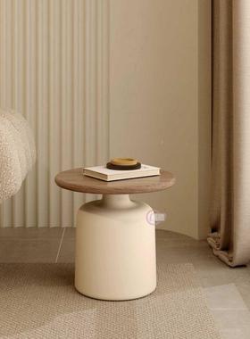奶风木茶几客厅家用小实户型简约现BVT代网红茶几202新款圆油形茶