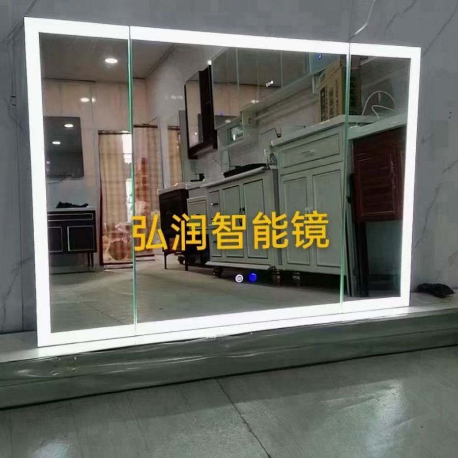 四周边缘智能浴室镜柜门触摸屏开关带除雾led灯智能一体镜柜门
