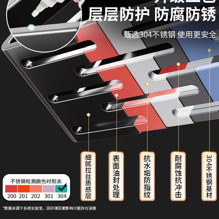 卫生间置物YFM架304不锈钢收架浴室免打孔洗手间洗台漱品用纳壁挂