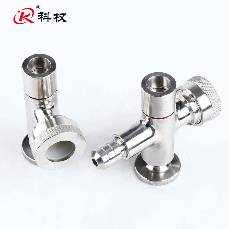 304不锈钢丝扣快装液位计水箱用卡箍式玻璃管道水位计卫生级考克