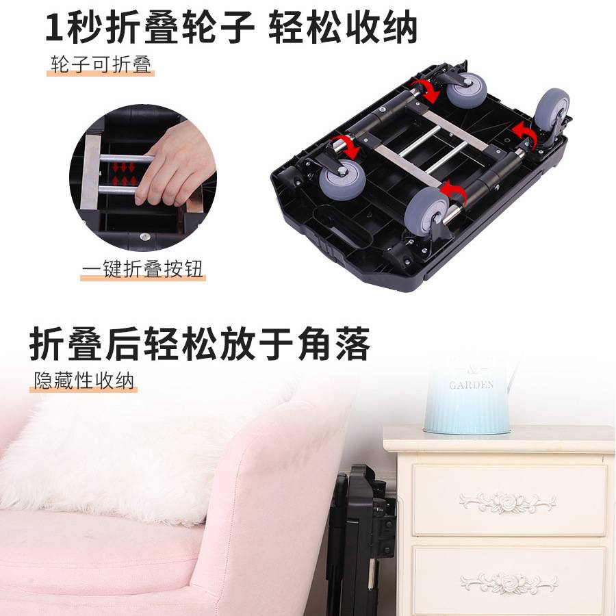小推车轻便快递拖车全折叠平板便携拉杆手拉车搬运家用手推车