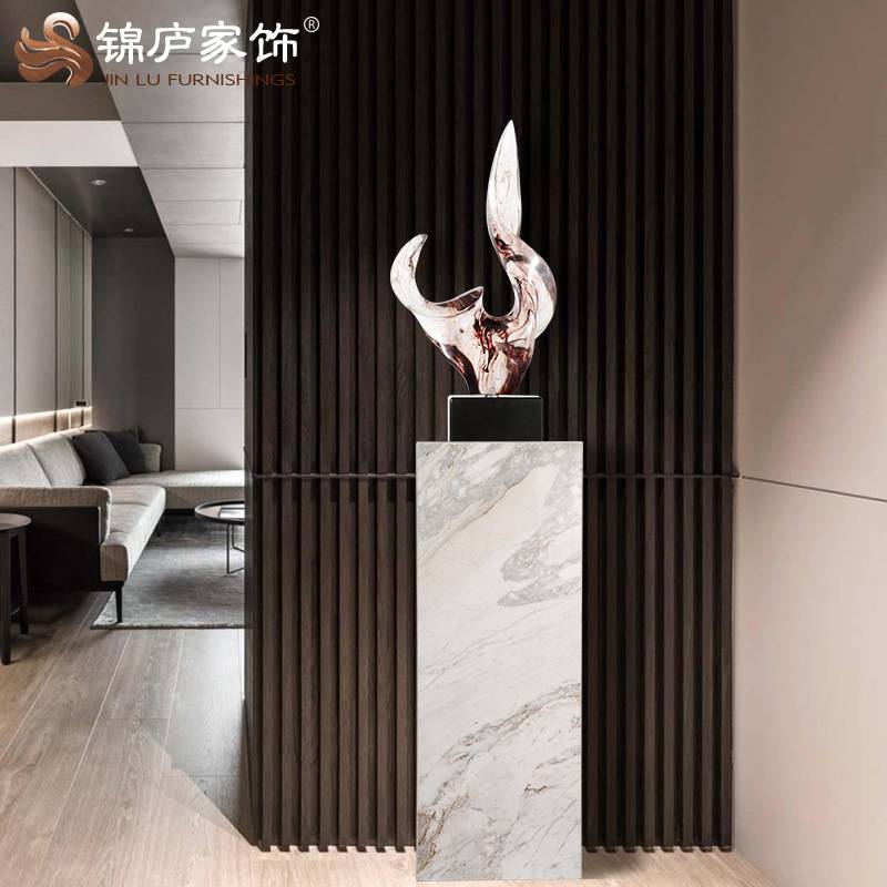 酒店样板房别墅工艺艺术品装饰雕塑摆台展示创意品简约大理石摆饰