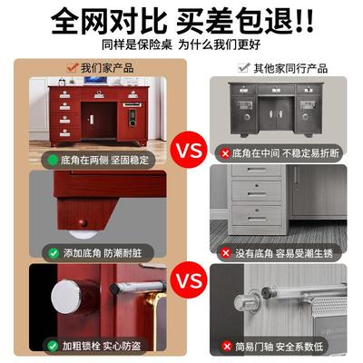 全钢保险桌带保险柜的办公桌币型财投务桌办2公室家用重20TVW5新