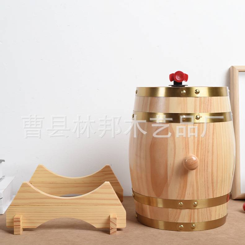 啤酒木桶实木家装吧台酒桶摆件装饰卧式橡木红酒桶印logo