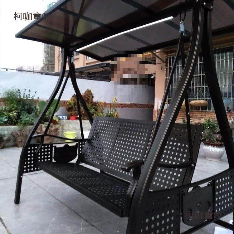 户AXU外秋千摇椅别阳台墅露台麦吊椅防腐木编藤艺铁摇篮庭院秋千