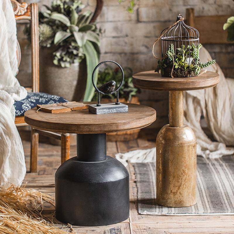 美式沙发边几角几复古阳台小茶几小户型铁艺工业风小圆桌子实木,基础建材,脚轮/万向轮,淘宝优惠券,粉丝福利购,淘宝优惠卷