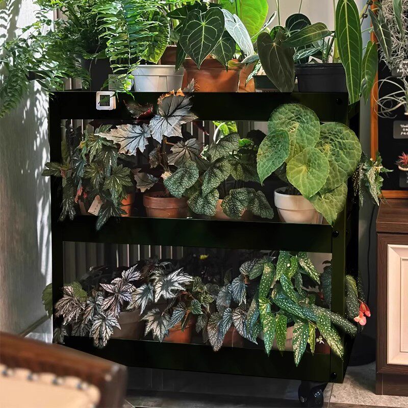 花架子客厅落地式小推车置物架可移动阳台种菜植物秋海棠多肉架子