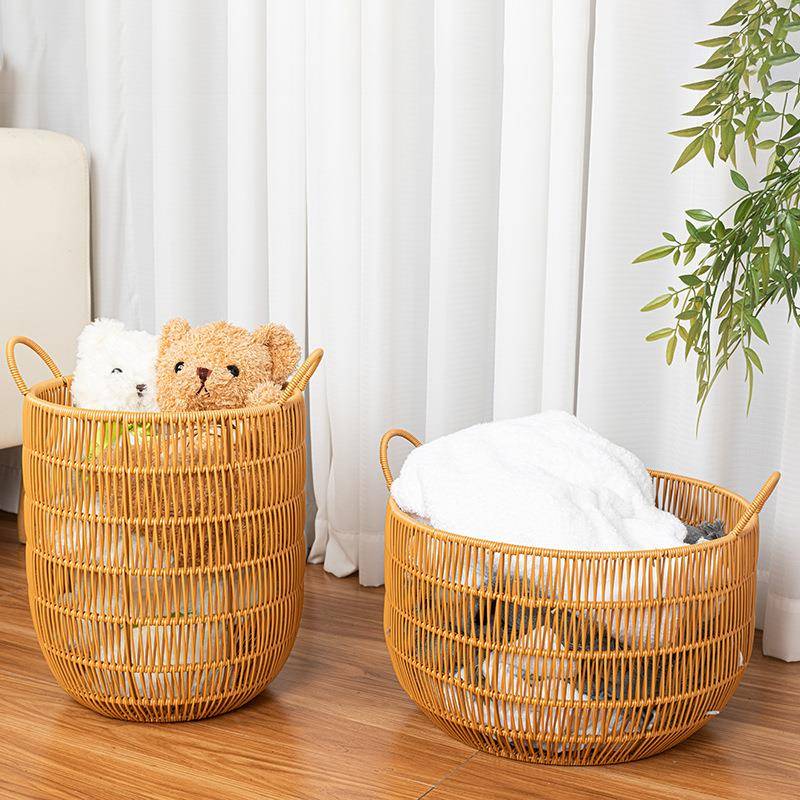 巜仿藤编脏衣篮洗衣篮酒店民宿浴巾筐玩具收纳筐家用换洗衣服收纳