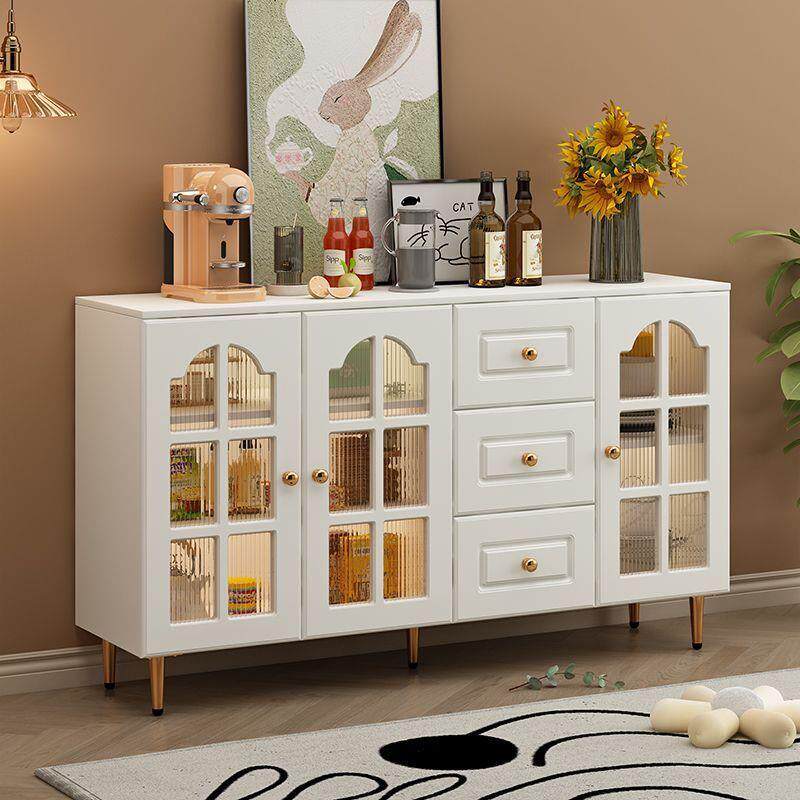 玻璃门餐边边柜家用实木客厅欧式储物柜现代简约厨房碗柜收纳新款