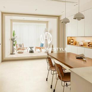 日式奶白色客厅地板砖柔光瓷砖750x1500素色哑光微水泥地砖