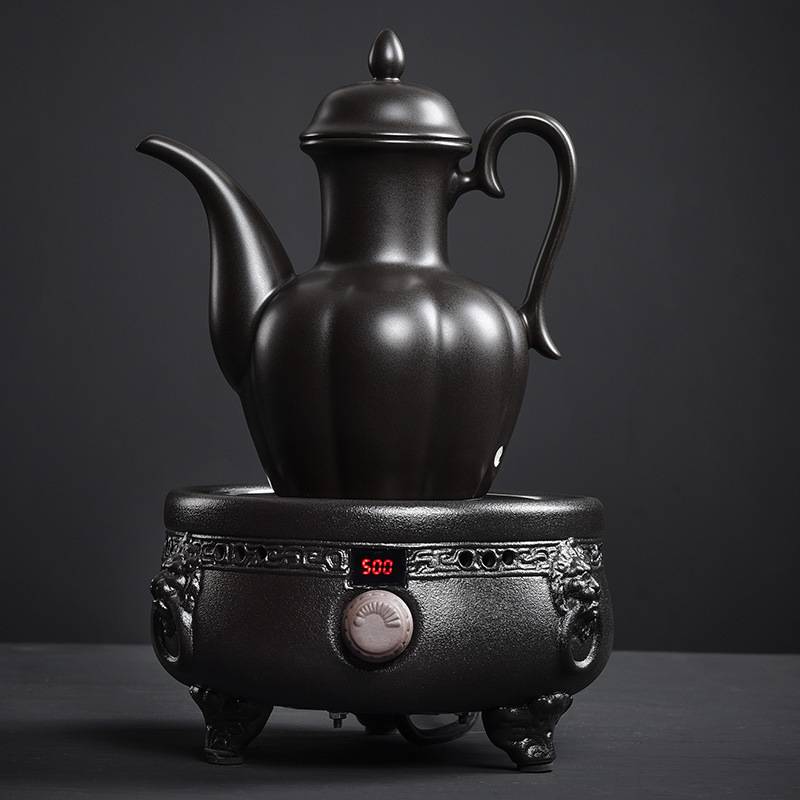 明火炭烤柴烧手工烧水壶陶瓷茶壶煮茶壶围炉煮茶壶五行大号烧水壶