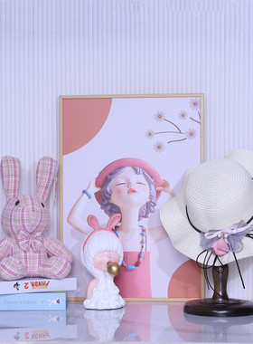 样板间儿童房桌面摆件简约电x视柜卧室儿童房家居装饰品女孩房饰