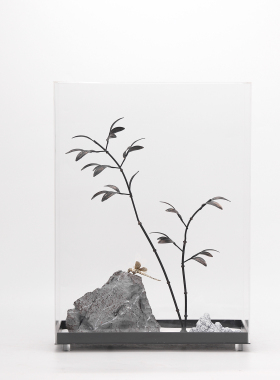 新中式现代创意假山摆件样w板间售楼处家居茶室禅意软装装饰摆放