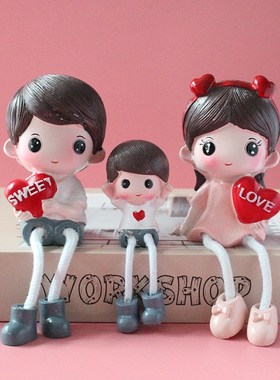 家居装饰品客厅小摆件工艺品可爱C树脂吊脚娃娃创意房间卧室内摆