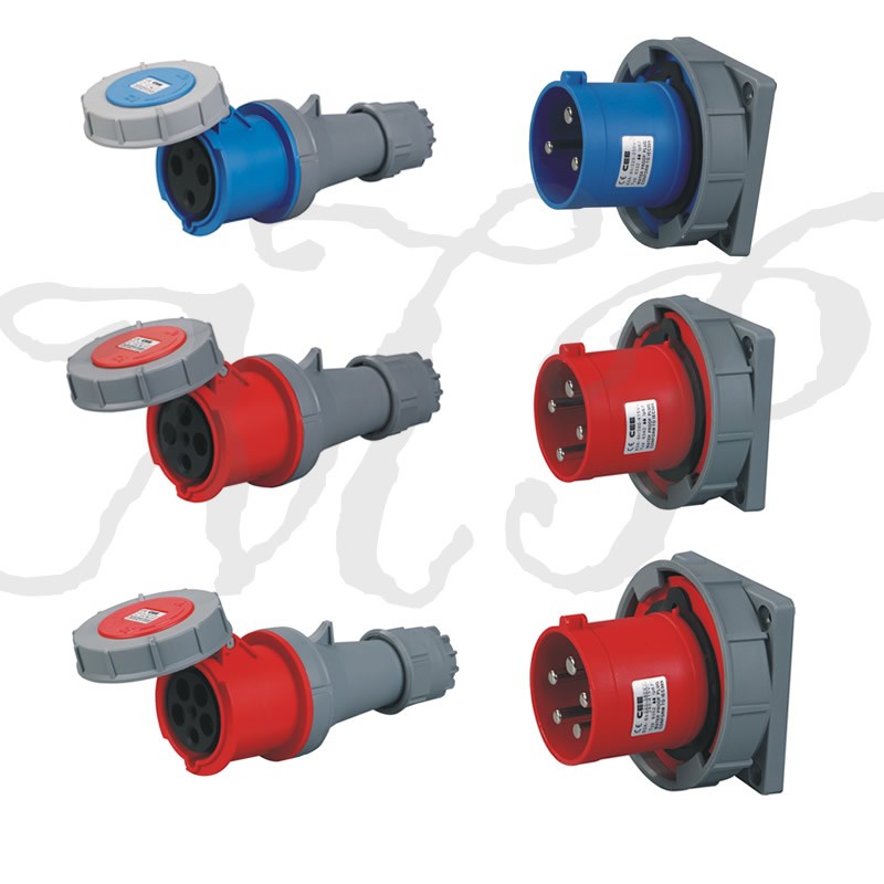 CEE63A/125A反插式插头380V暗装器具插座3芯 4孔5插暗装插头