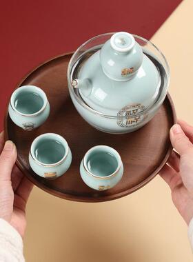 禅道TSR堂家直销创具意款陶瓷酒套装白厂酒杯酒壶商务新礼品logo