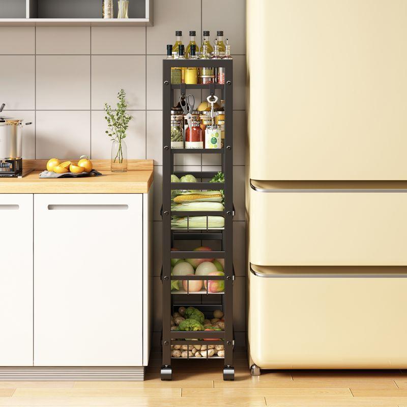 多层菜架移小动水果蔬房厨落地收纳架菜储物厂家直供推车火锅收纳