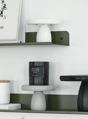 黑灰饰摆件玄关钥匙收纳盘in装型s风客厅软装PCY饰白品小蘑菇造托