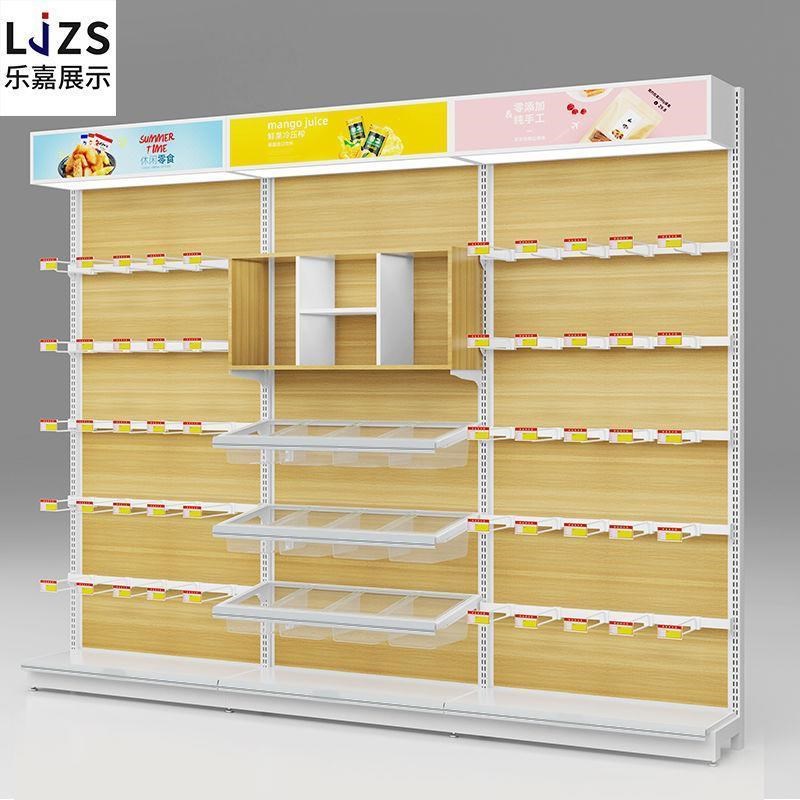 新款超市货架便利店货架商店超市展示架零食单面R多层中岛置物架